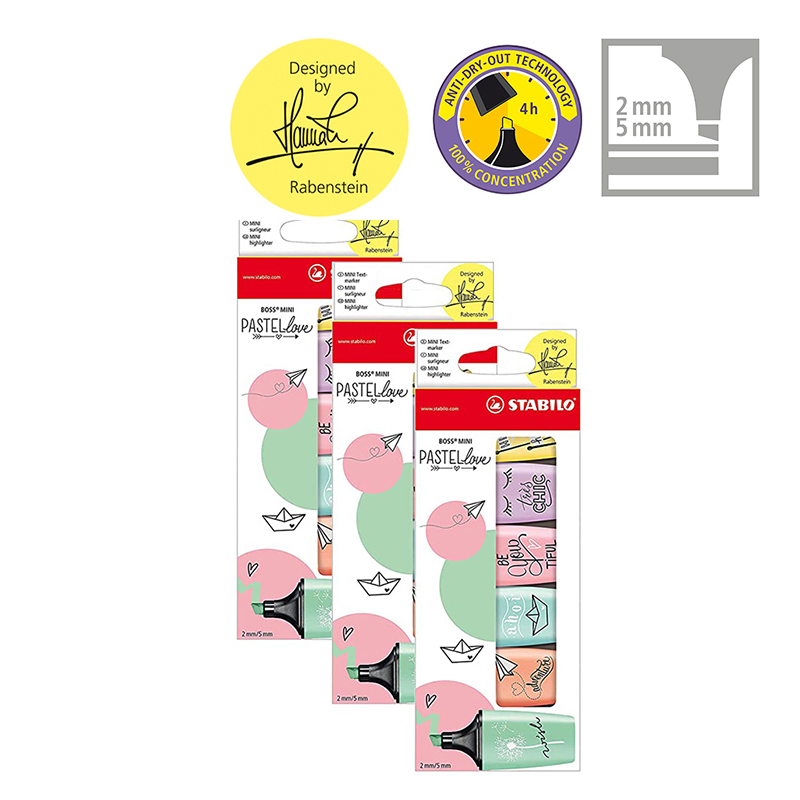 Stabilo Marker Boss - STABILO BOSS MINI Pastellove - 3er